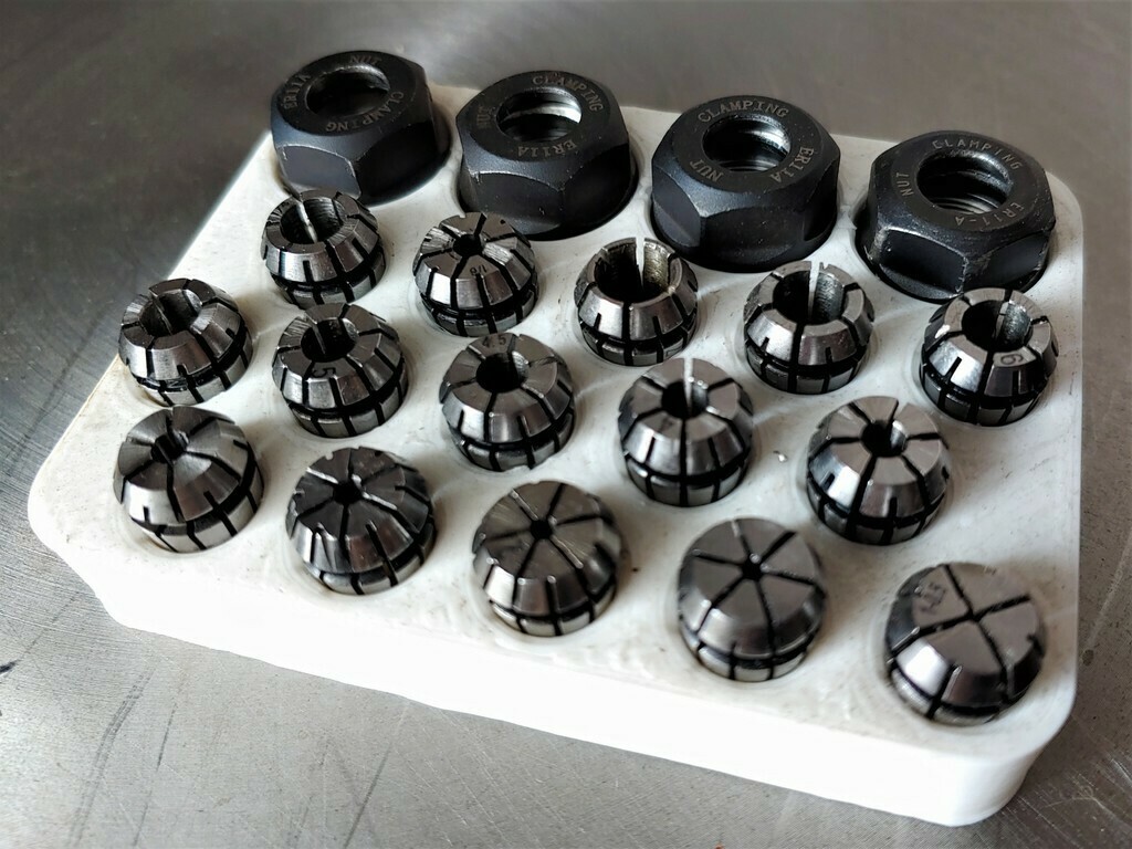Free STL file Compact ER11 Collet and Nut Stand 15pcs 🔩・Model to