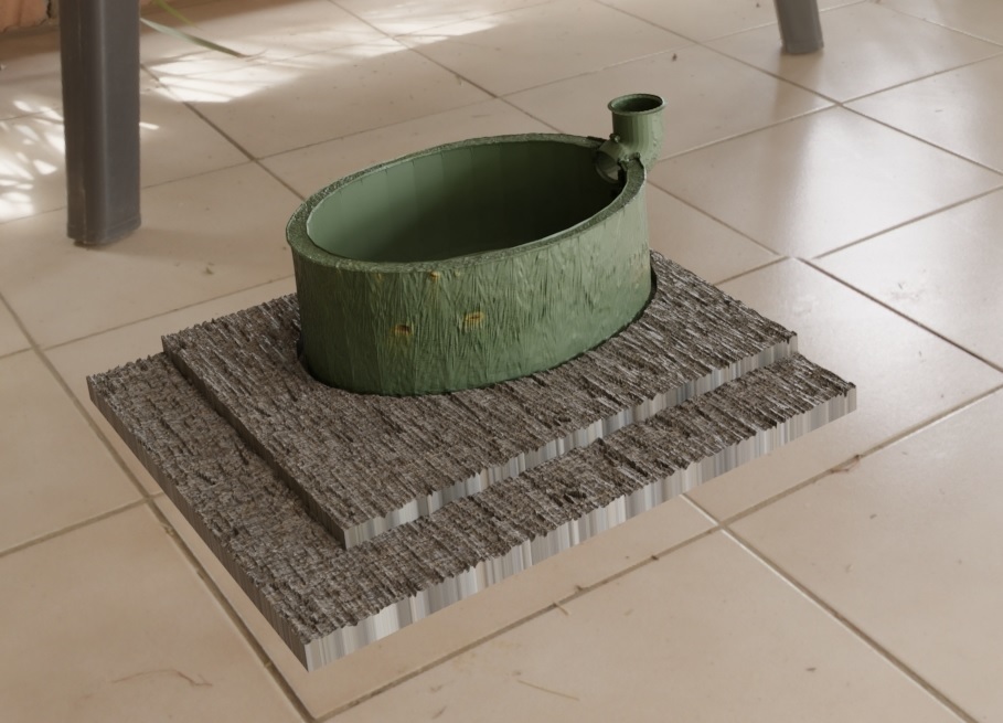 Free 3D file Water dispenser for tube filling & embossed base・3D