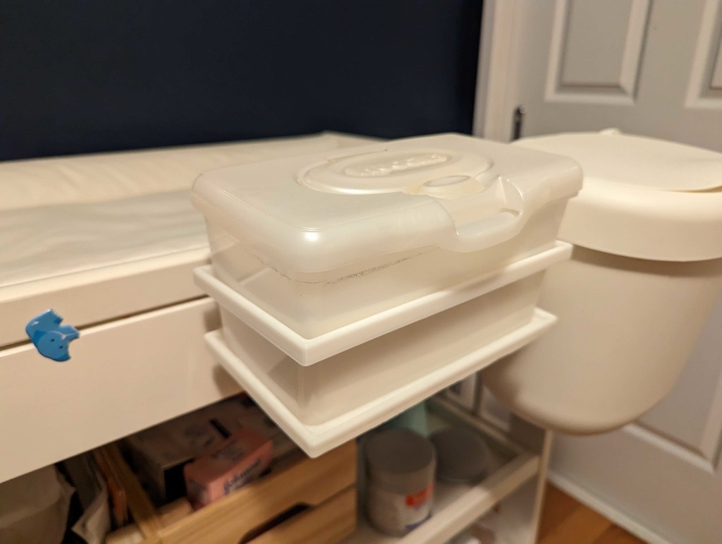 Free 3D file Huggies Baby Wipes Tub Shelf・3D printer model to download