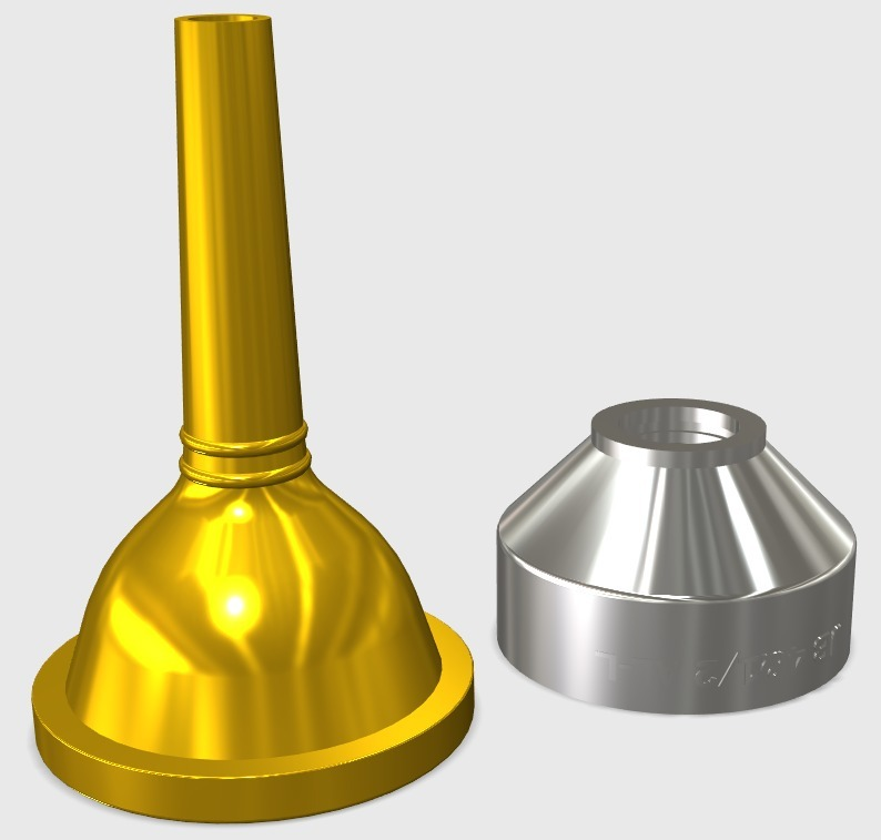 Free 3D file Tuba mouthpiece and booster cup (small shank)・Model to