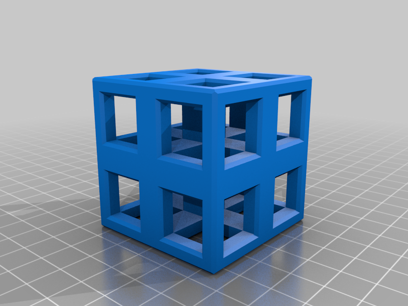 Free 3D file cube fractal (4 holes per face)・Template to download and ...