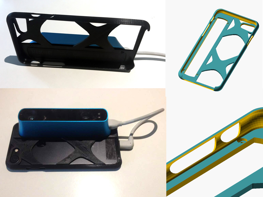 3D-Datei Structure Sensor - 3D Scanner Gehäuseadapter für iPhone 7 📱 ...