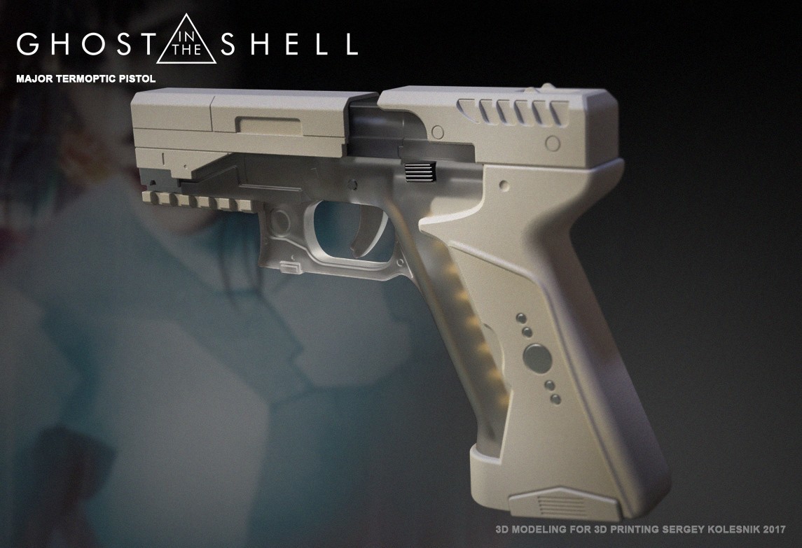 STL file Ghost in the shell - Major termoptic pistol 3D print model 👻 ...
