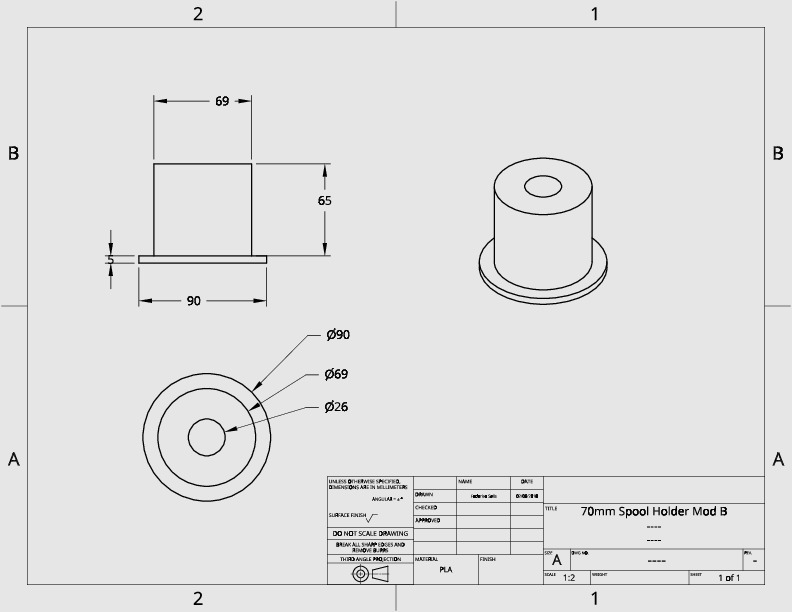 Free 3D file 70mm hole Spool holder・3D printing template to download・Cults