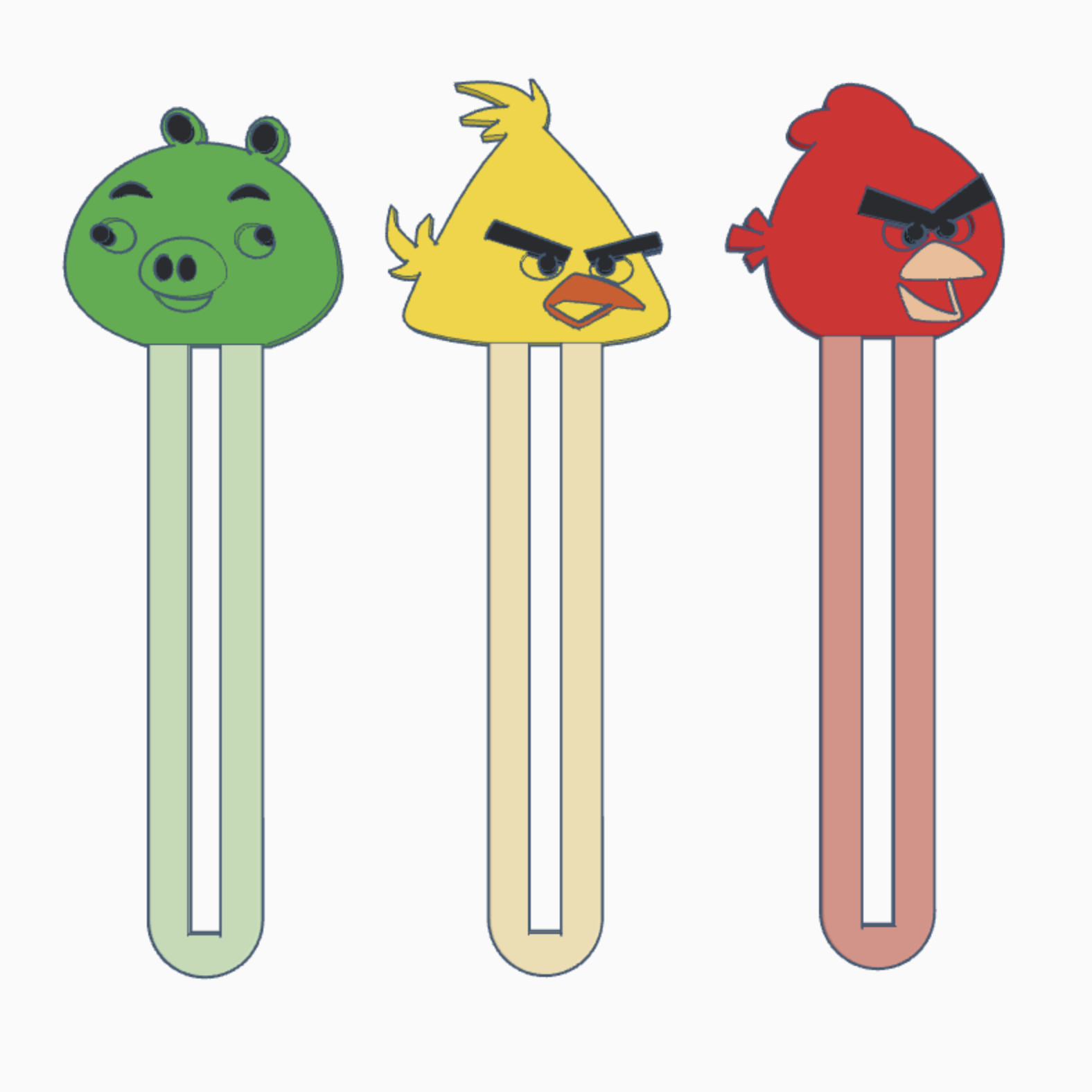 STL file Bookmark angrybirds!・3D printing template to download・Cults