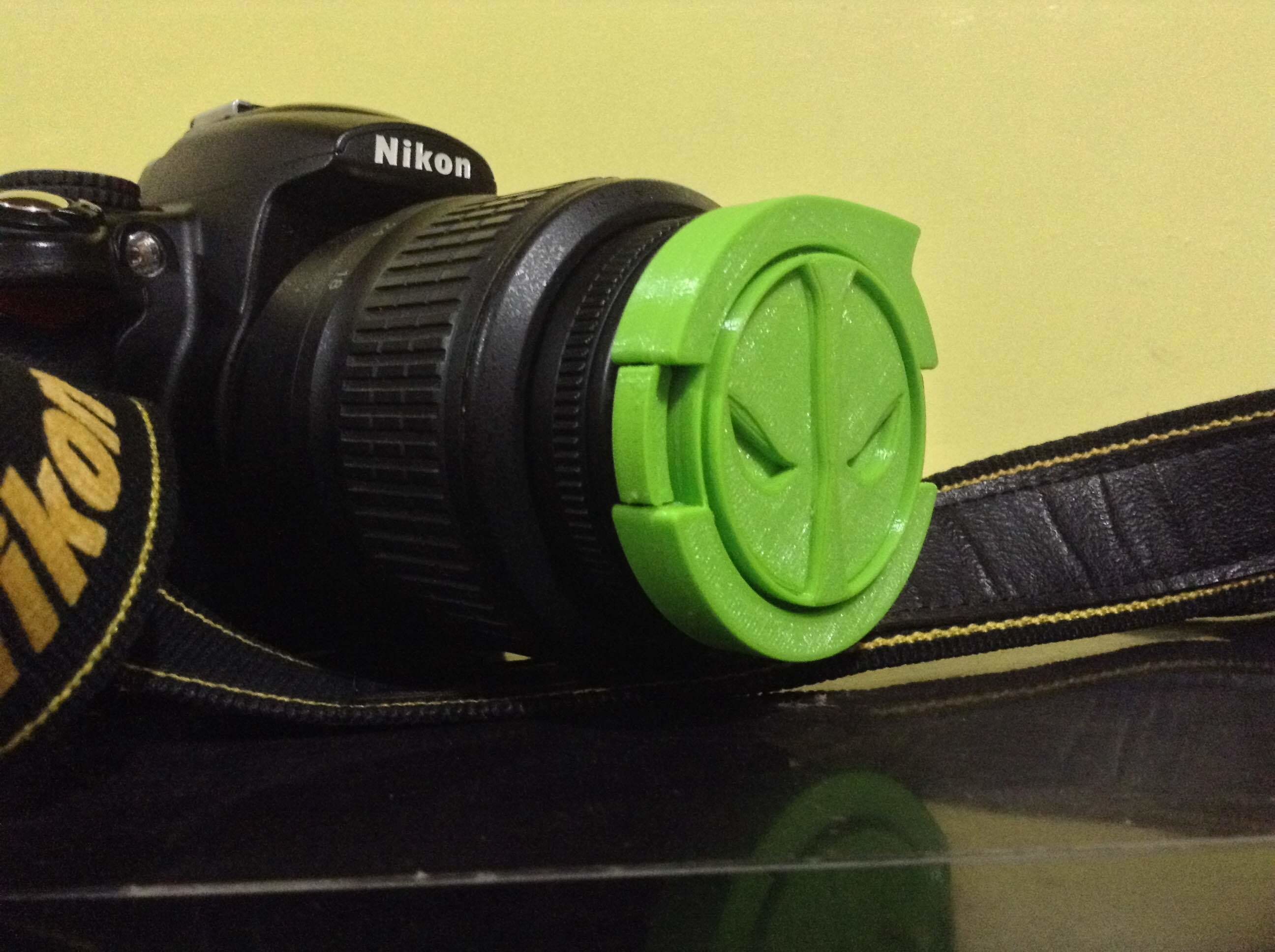 STL file Custom DSLR Lens Cap - Deadpool Logo・3D printer design to ...