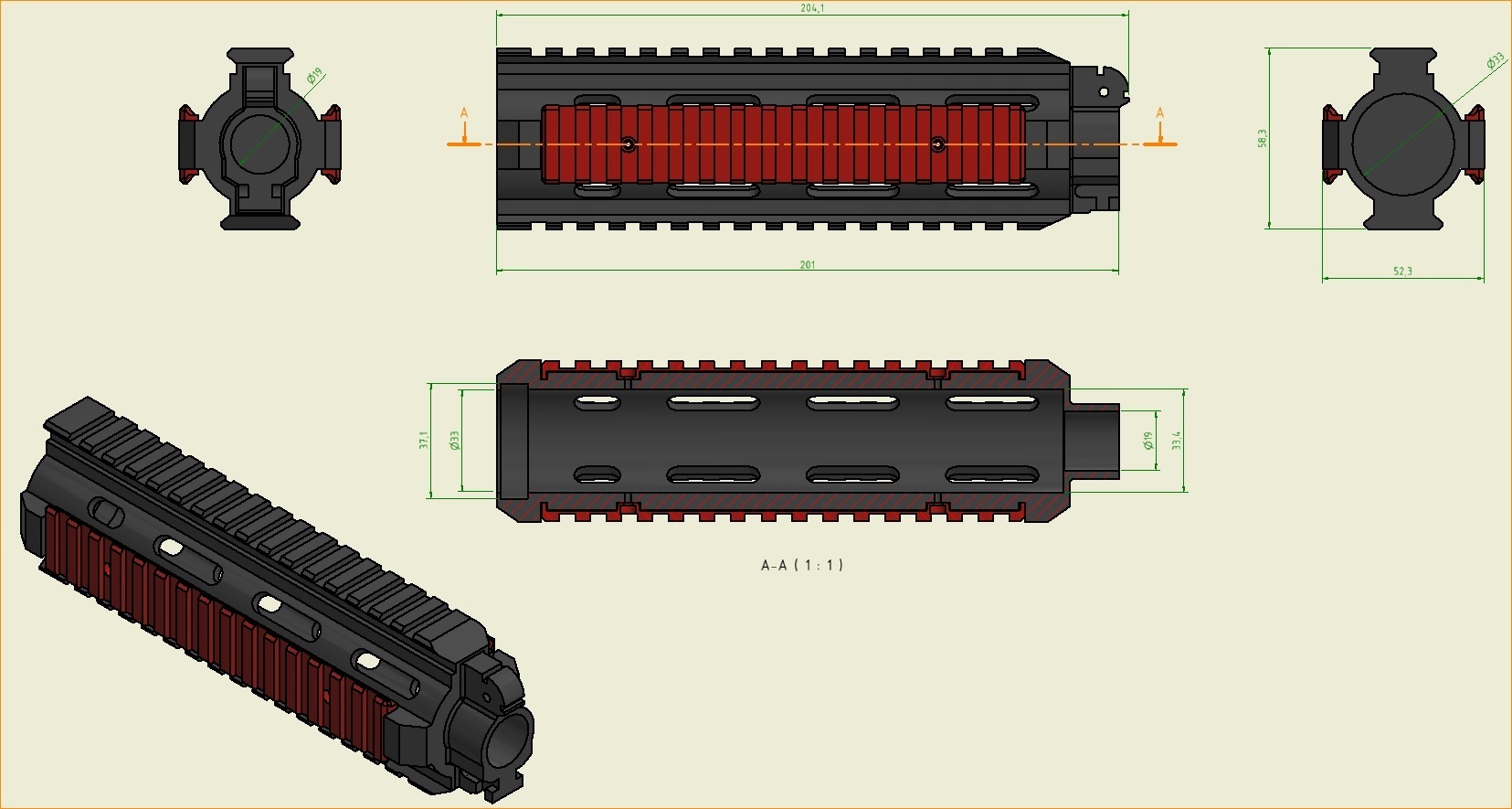 STL file Handguard - AirSoft・Model to download and 3D print・Cults